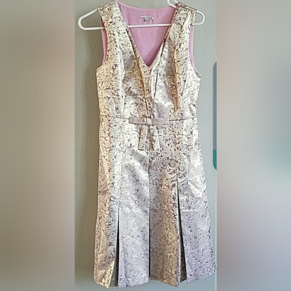 Lace & Mesh brand gold and rose dress.